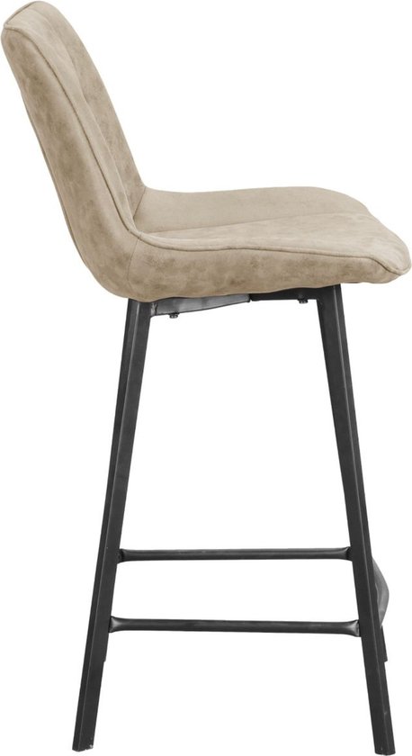 Colenis® - Tabouret de bar Zera - Chaise de bar - Set de 2 - Beige - Microfibre - Microfibre - Industriel