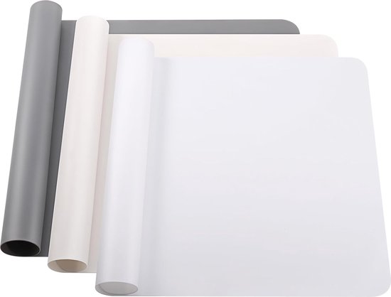 4 Stuks Siliconen Matten 40x30 cm, Antislip Knutselonderlegger, Schilderonderlegger voor Kinderen, Siliconenmat voor Epoxyhars, Anti-Aanbaklaag Knutselmat, Wasbaar Tafelmat voor Handwerk, DIY