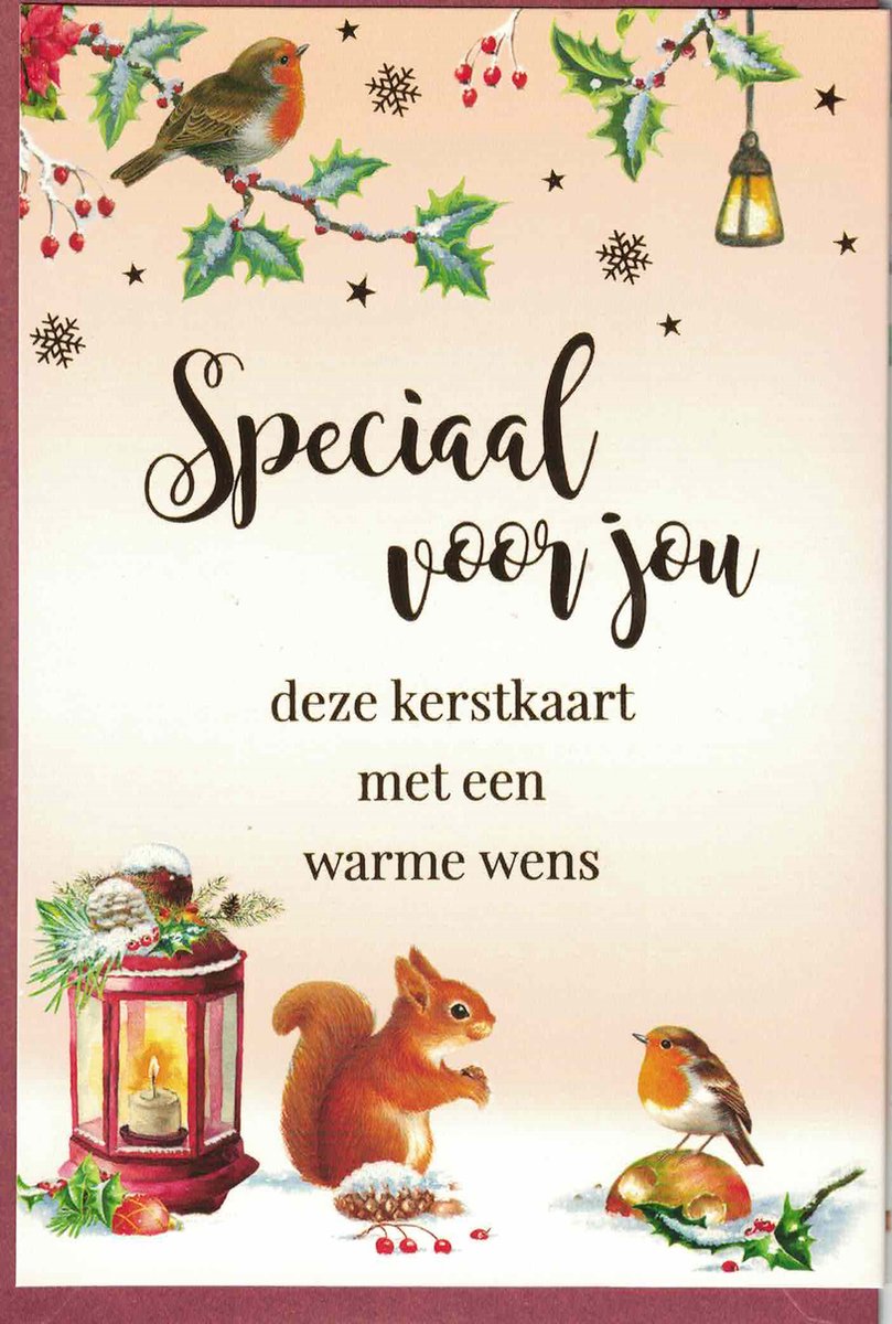 Kerstkaart - Speciaal voor jou - Fijne kerstdagen en een gezond en gelukkig nieuwjaar! 909787 - Drieluik - Drieluik zigzag - open formaat 34,5 x 17 cm