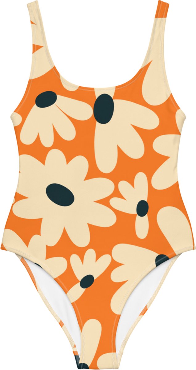 Esdushi Badpak Dames XL - Badmode voor vrouwen - Badkleding - Oranje - Daisy Dream