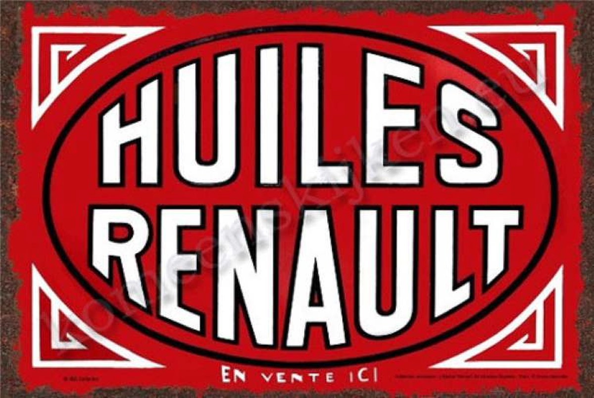 metalen wandbord huiles Renault 30 X 40 CM