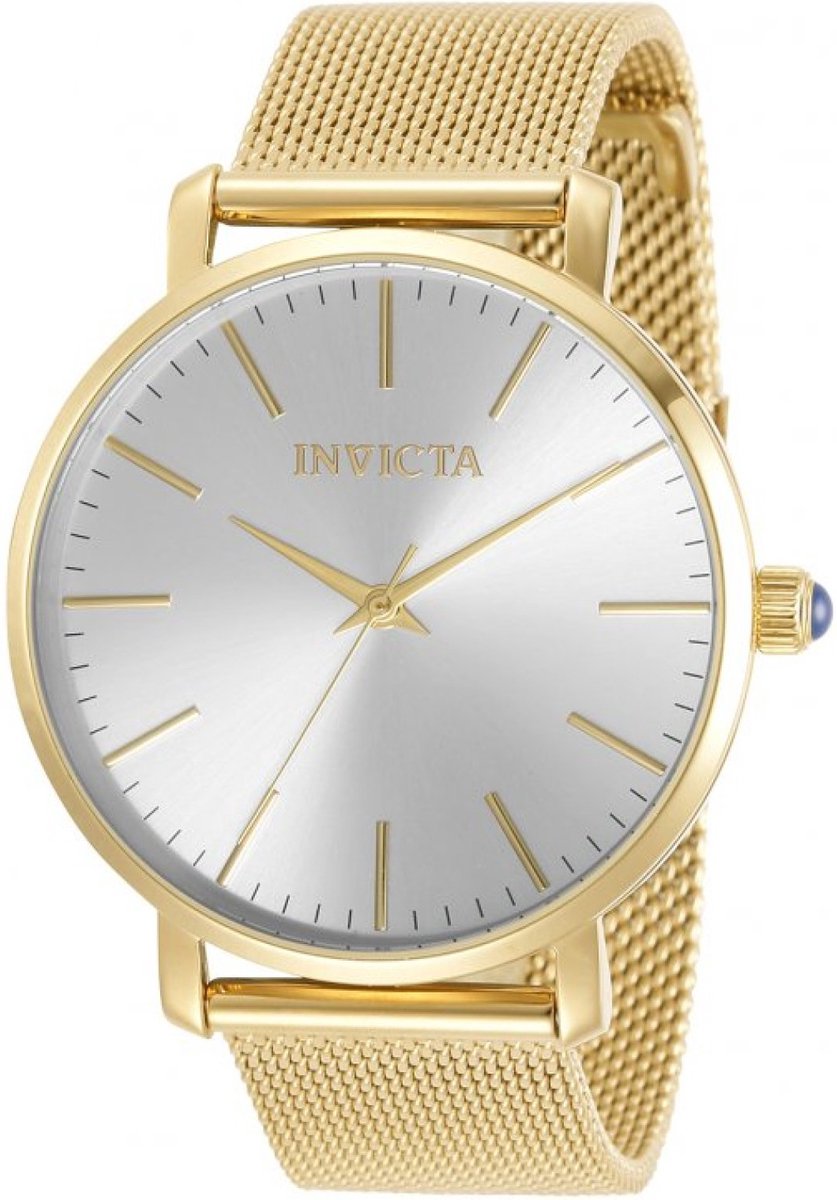 Invicta Angel 31070 Dames Horloge - Waterdicht - Analoog - Quartz Uurwerk - Roestvrij Staal met zilveren Wijzerplaat - 38mm