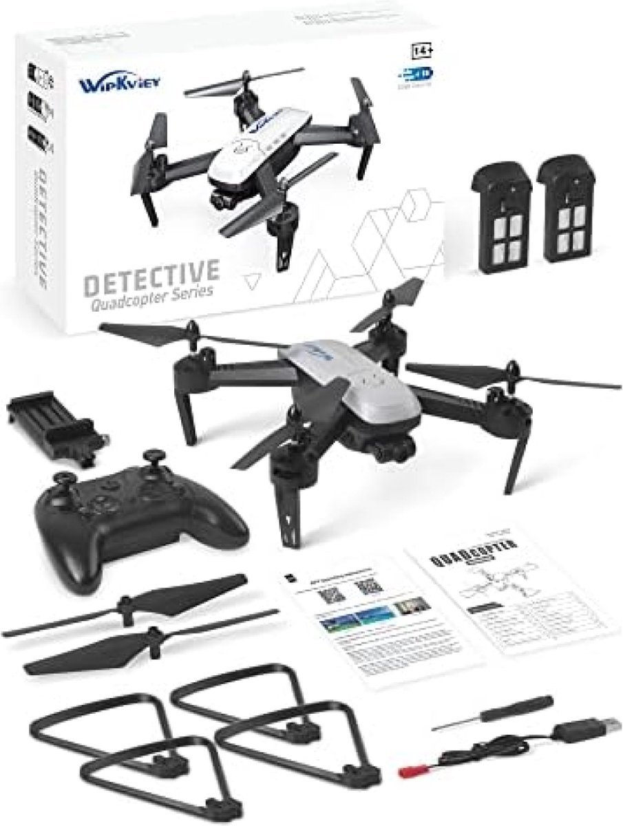 Wipkviey Drone T6 avec caméra 1080P pour débutants | Blanc Drone FPV Quadcopter pour enfants, 2 Batteries(20-28 Minutes de Temps de Vol), Cadeaux et Jouets pour enfants Wipkviey Drone T6 avec caméra 1080P pour débutants | Blanc Drone FPV Quadcopter pour enfants, 2 Batteries(20-28 Minutes de Temps de Vol), Cadeaux et Jouets pour enfants