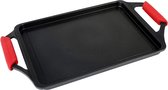 Bol.com Gegoten aluminium braadpan voor inductie grillplaat - 37 x 25 cm - anti-aanbaklaag - milieuvriendelijk - - gas oven - ec... aanbieding