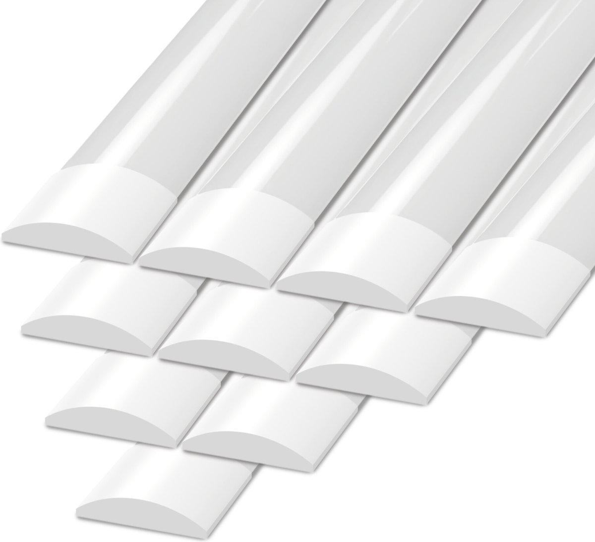 LEDVION 10X LED Batten 150cm (40W, 6500K, 5600 lumen), Geïntegreerde LED, Daglicht Wit, Helder Licht, Plafonddlamp
