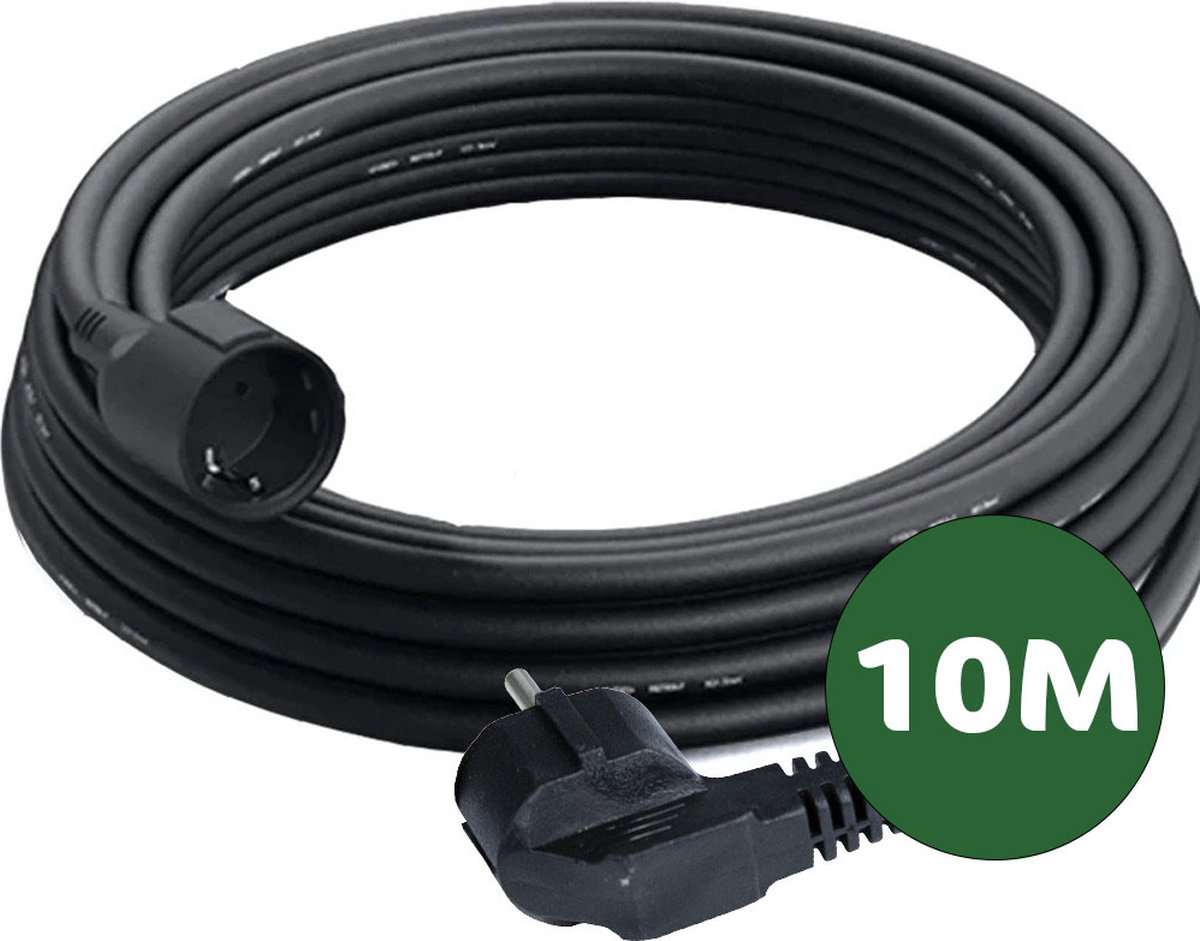 Bol.com Verlengkabel 10 meter | Zwart | 220-240V | PVC aanbieding