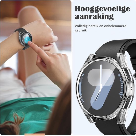Stravo Screen protector case voor Samsung Galaxy Watch 7 - 40mm - Full Cover Hard Case / Beschermend Hoesje - Roze goud - Samsung Galaxy Watch 7 - 40mm screenprotectors