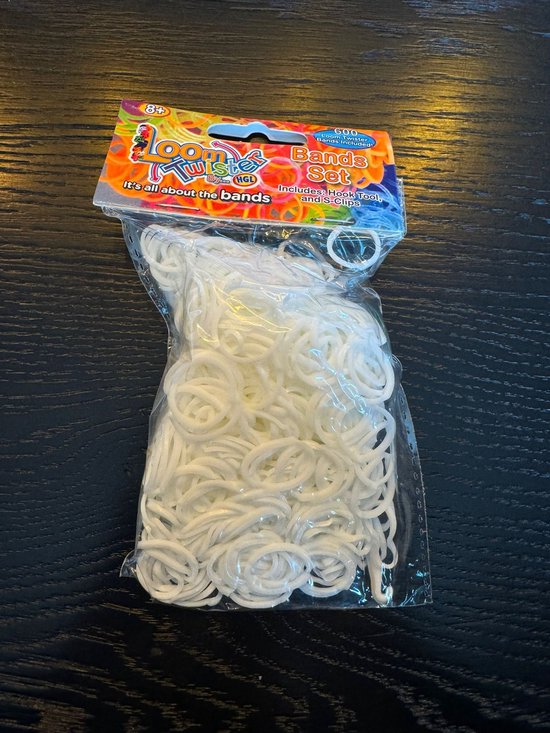 Foto: Loom bandjes neon wit 600 stuks loombandjes loom twister loomelastiekjes elastiekjes inlcusief s clips haakjes