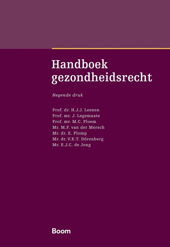 Boom Masterreeks - Handboek gezondheidsrecht - cover