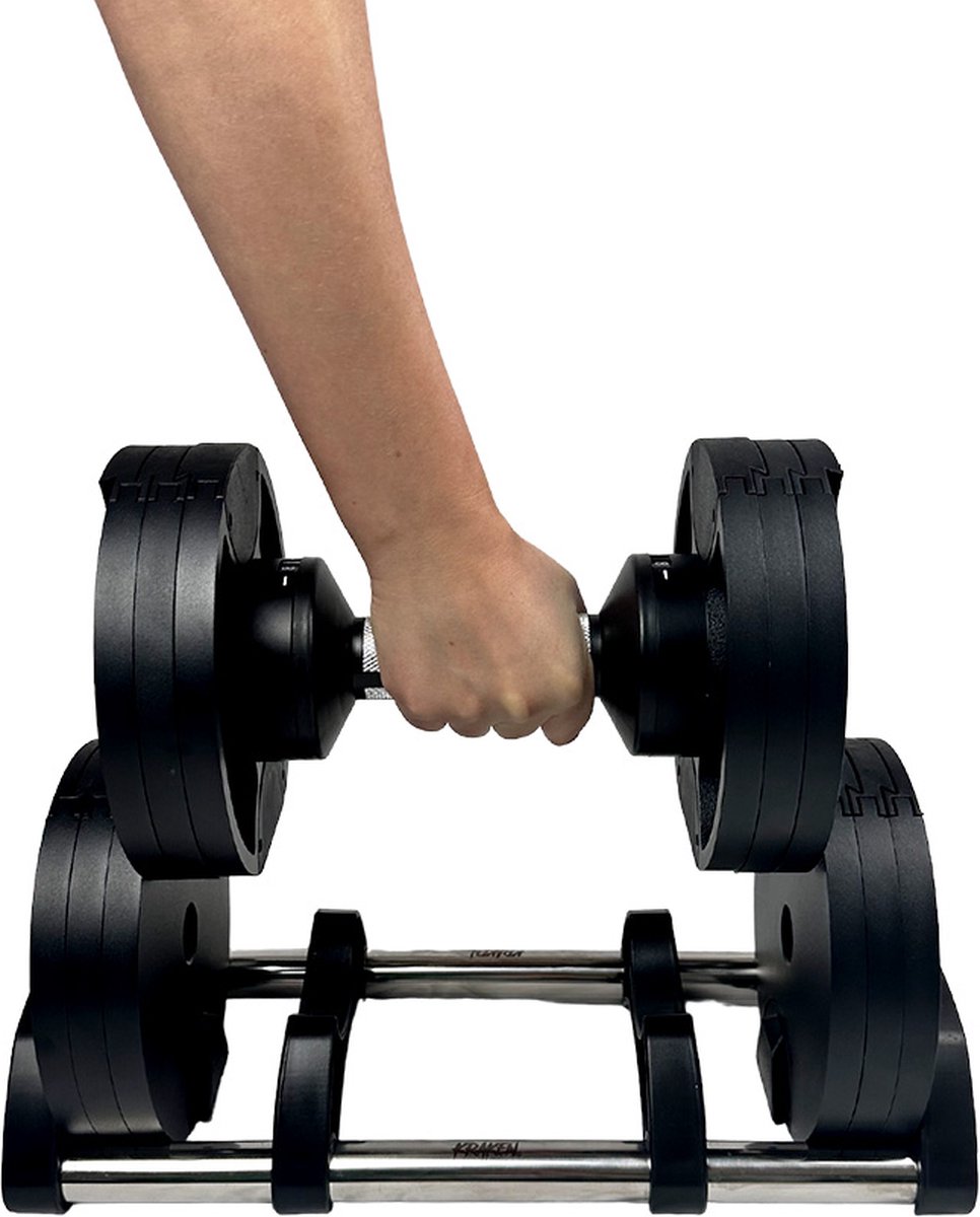 KRAKEN Verstelbare Dumbbell 24 KG | Halterset Verstelbaar in Gewicht | Adjustable Fitness Dumbbell | Krachttraining Trainingshalter 24KG | Tactical Dumbbell | Maximum Efficiency | ideaal voor Thuis- en Gym Training – foto 8