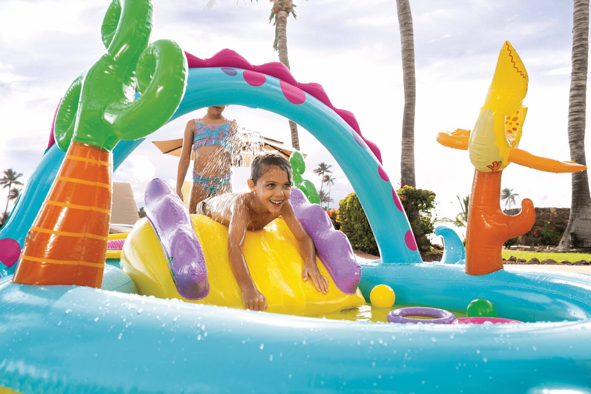 Intex Dinoland Opblaaszwembad met glijbaan - 302 x 229 x 112 cm — afbeelding 4