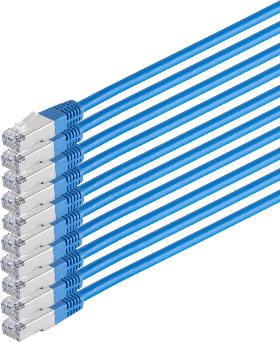 S/CONN 75711-H0.25B-SET10 netwerkkabel Blauw 0,25 m Cat6 S/FTP (S-STP)