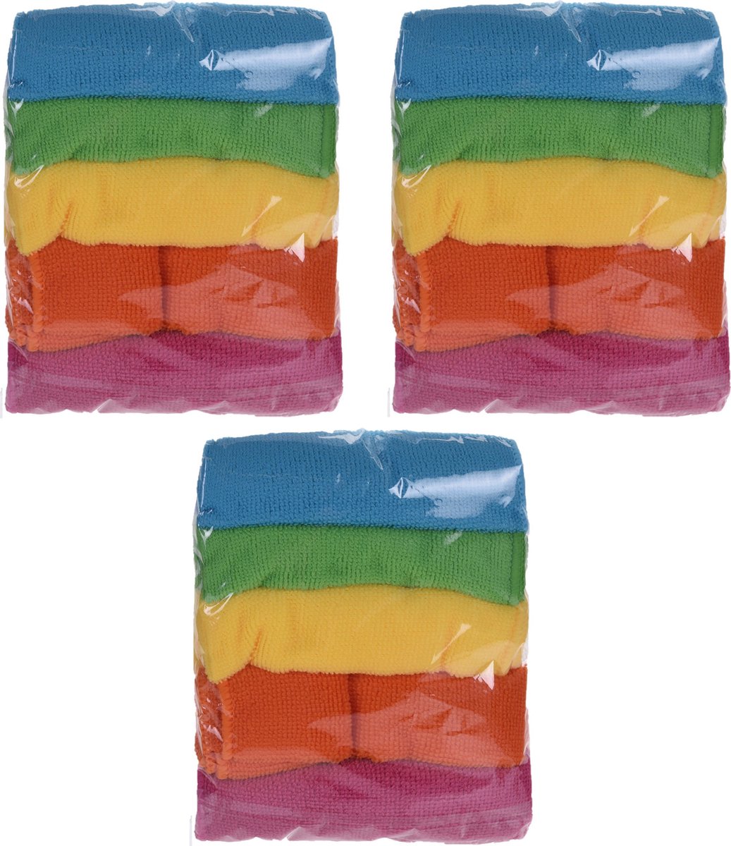 Goedkoopste 15x Microvezel schoonmaakdoekjes/dweiltjes 30 cm - Huishoudbenodigdheden - Schoonmaakbenodigdheden - Schoonmaken - Huishouddoekjes/schoonmaakdoekjes/vaatdoekjes