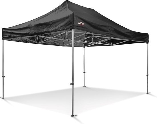 Foto: Easy up partytent vouwtent 3x4 5m zwart met gratis sterke pvc opberghoes en spanbanden set met haringen