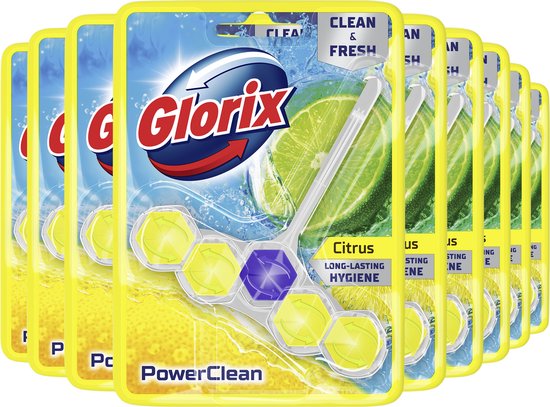 Glorix - WC blokjes - Citroen - 9 Stuks - Voordeelverpakking