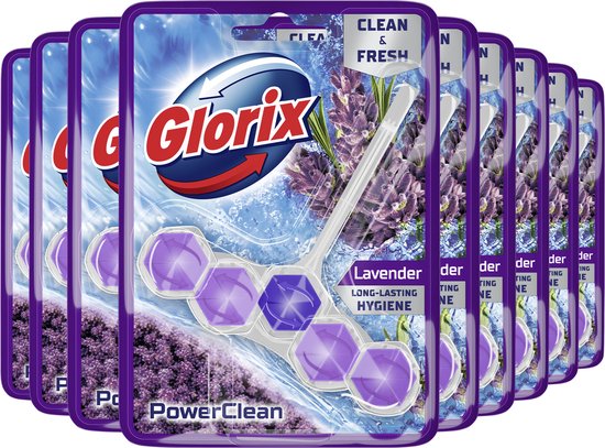 Glorix - WC blokjes - Lavendel - 9 stuks - Voordeelverpakking