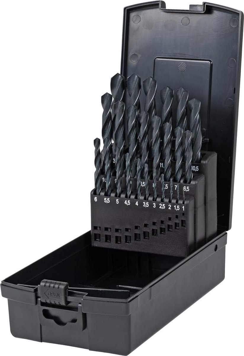 STIER DIN 338 Spiraalboorset in Cassette - HSS-R - 1-13 mm - 25-delig