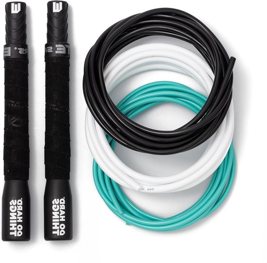 Elite SRS, Do Hard Things PVC Skipping Ropes for Fitness Training Set - Includes 3 Different Rope Thicknesses to Increase the Intensity of Your Workouts - Adjustable Skipping Rope for Indoor and