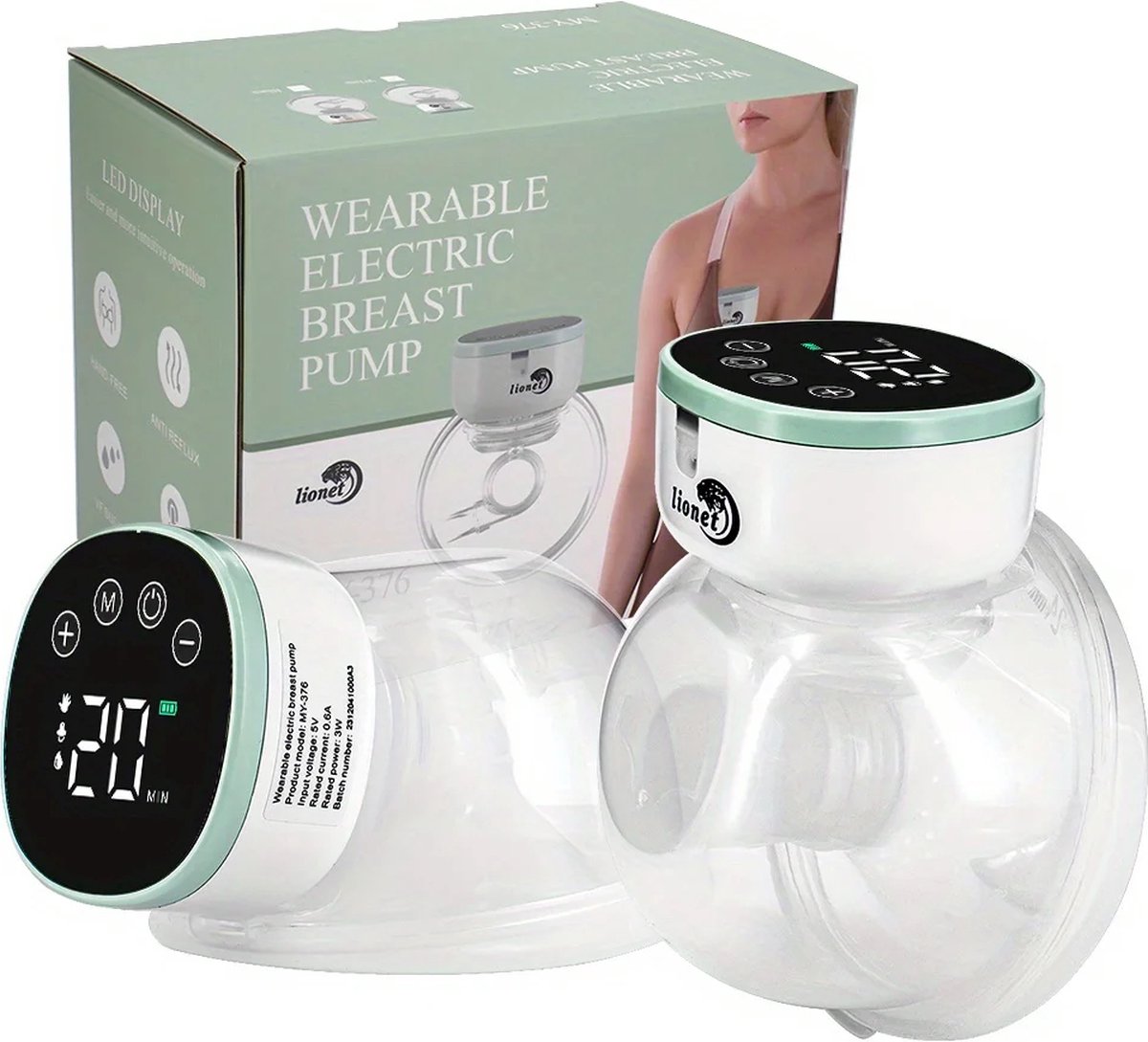 Goedkoopste RIY-check Borstkolf - handsfree borstkolf Stille werking - Dubbel Draadloze Kolf Massage mode