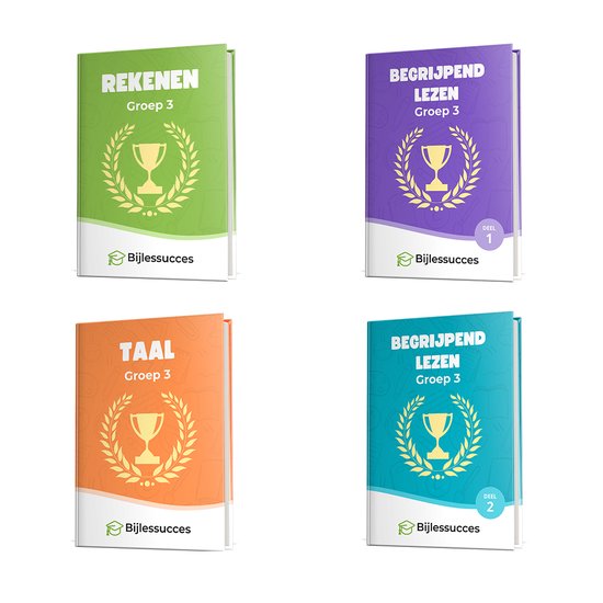 Groep 3 Compleet - Rekenen - Taal - Begrijpend Lezen Deel 1 en 2 - Ter voorbereiding op de eindtoetsen - Bijlessucces