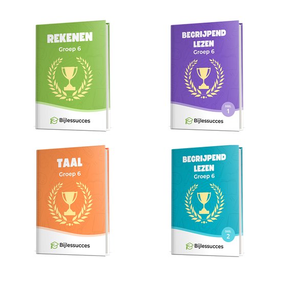 Groep 6 Compleet - Rekenen - Taal - Begrijpend Lezen Deel 1 en 2 - Ter voorbereiding op de eindtoetsen - Bijlessucces