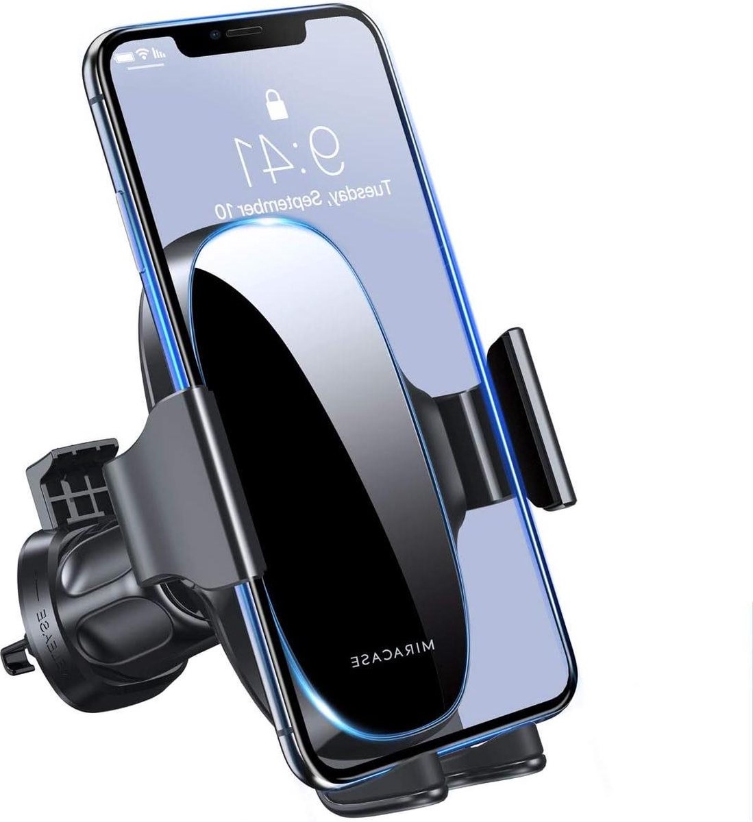 360° Rotatie Vent Houder Auto Telefoonhouder Universeel Voor iPhone 14 - Zwart