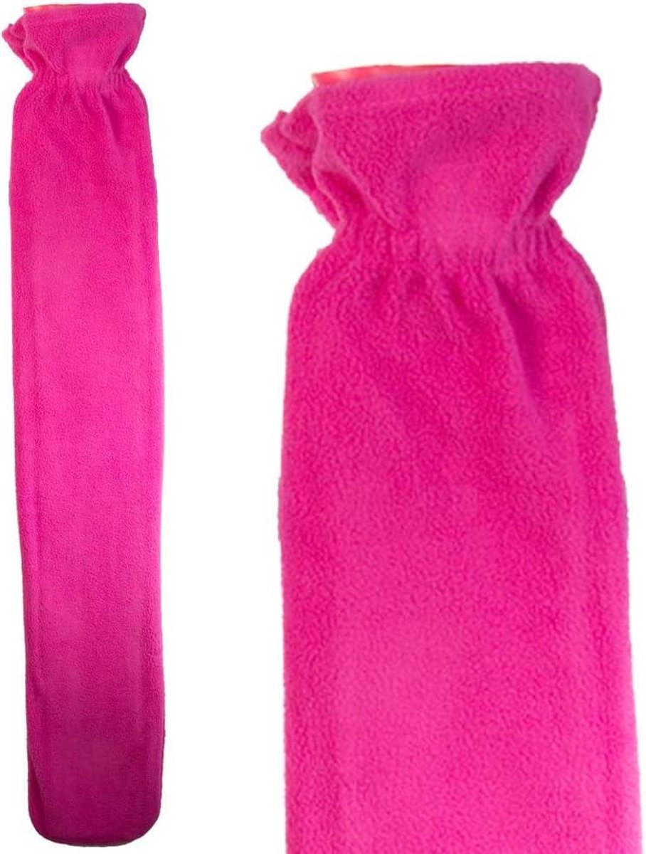 Bol.com Lange Fleeced Hot Water Bottle - Fuchsia Paars - Extra Warmte aanbieding