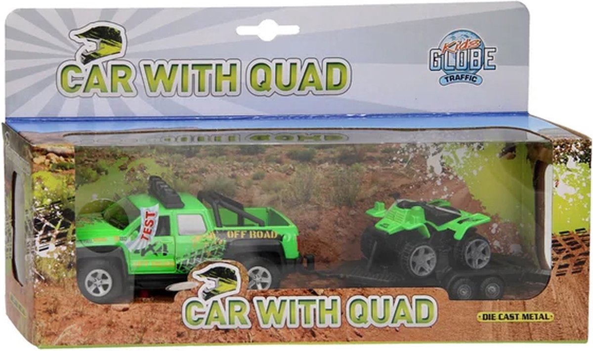 Kids Globe Terreinwagen met Trailer en Quad Licht en Geluid — afbeelding 5