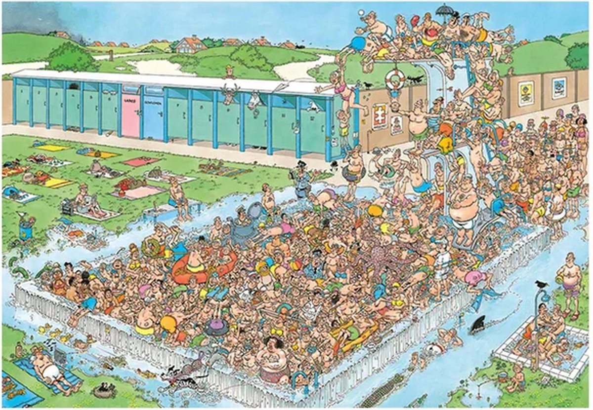 Jan van Haasteren - Bomvol Bad - 2000 stukjes puzzel — afbeelding 7
