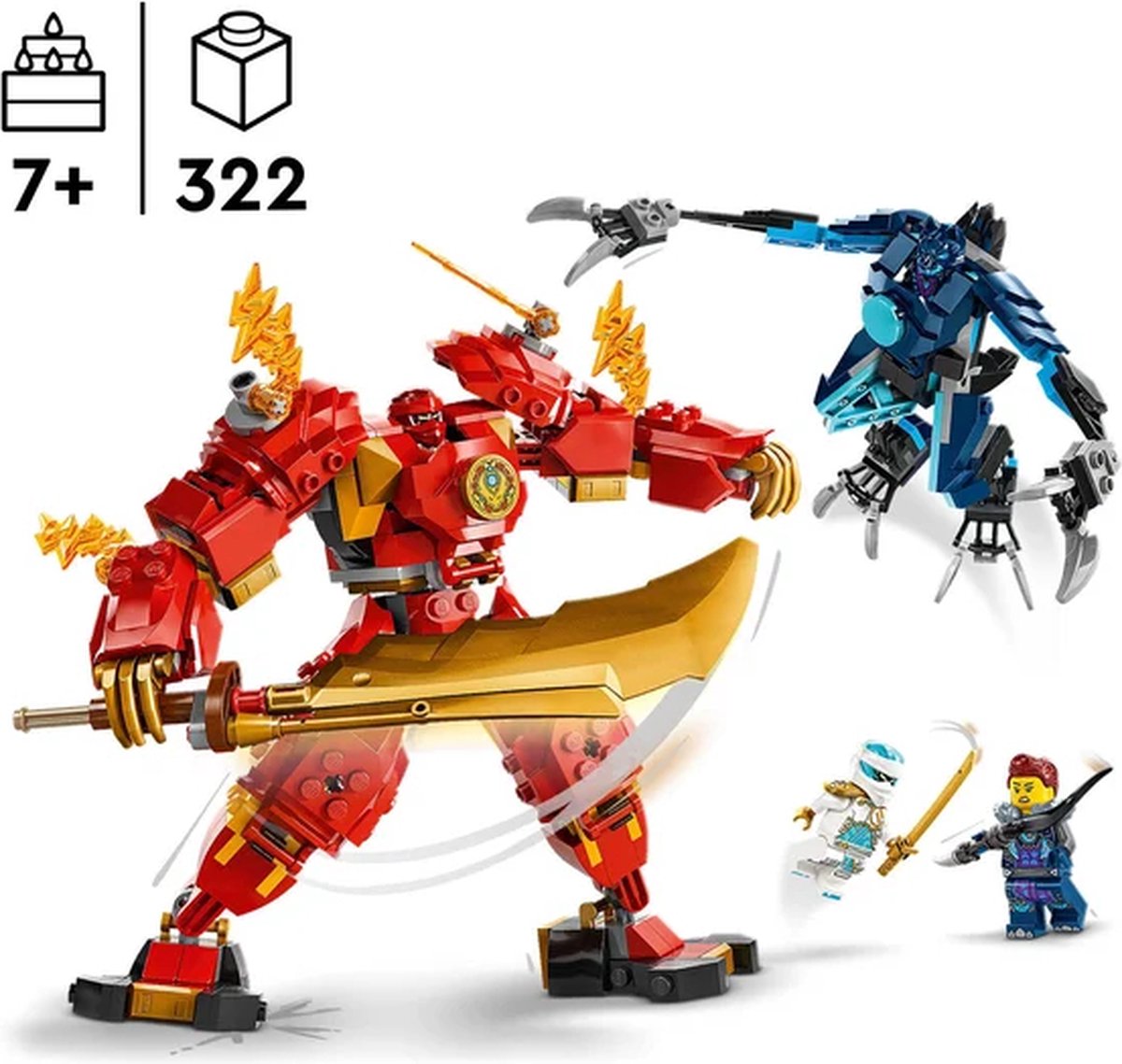 LEGO 71808 NINJAGO Kai's elementaire vuurmecha Actiefiguur Speelgoed voor Rollenspellen — afbeelding 23