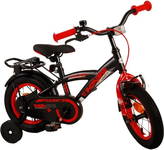 Volare Thombike Kinderfiets - Jongens - 12 inch - Zwart Rood van Volare — afbeelding 5