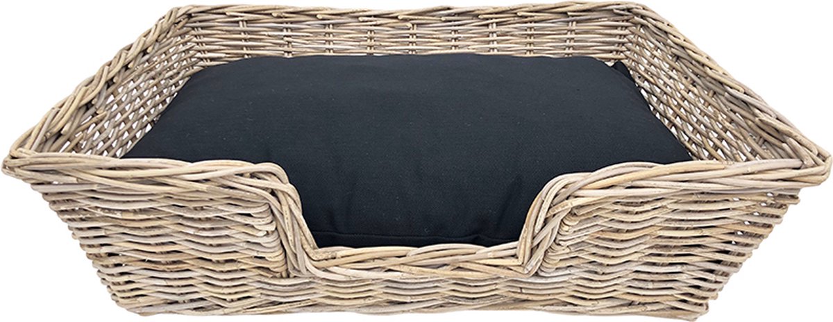 Lavandoux - Hondenmand - Hondenbed - Kubu Grijs Rotan - L75 x B55 x H20 cm