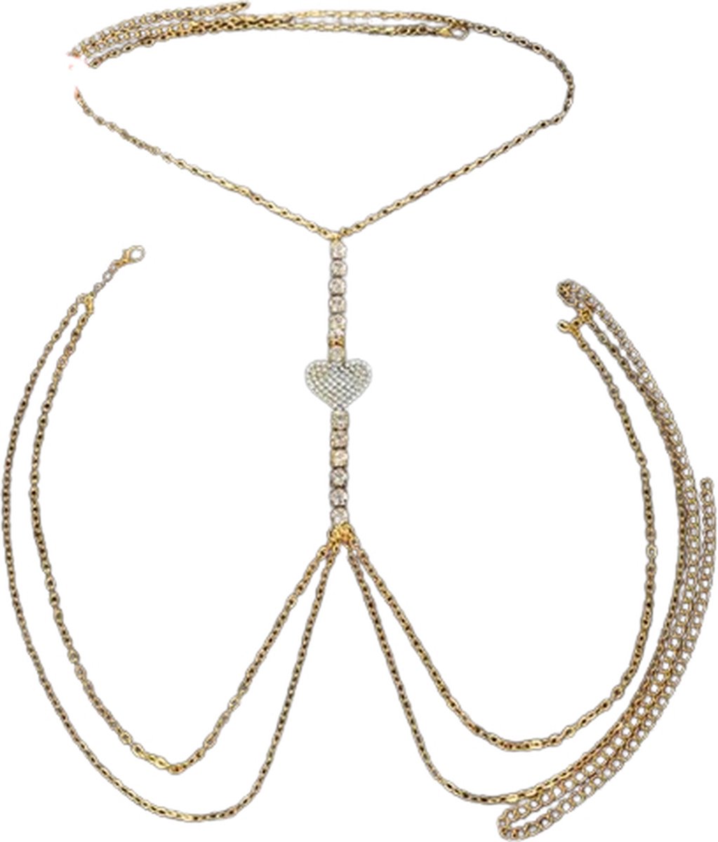 Goedkoopste Decolleté ketting | BDSM | Erotische sieraden | SM | Luxe uitvoering | Verstelbaar | Sexy sieraden | Hartje