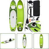 Bol.com The Living Store SUP Board Groen 300x76x10cm - Opblaasbaar - Venster voor Onderwaterzicht aanbieding