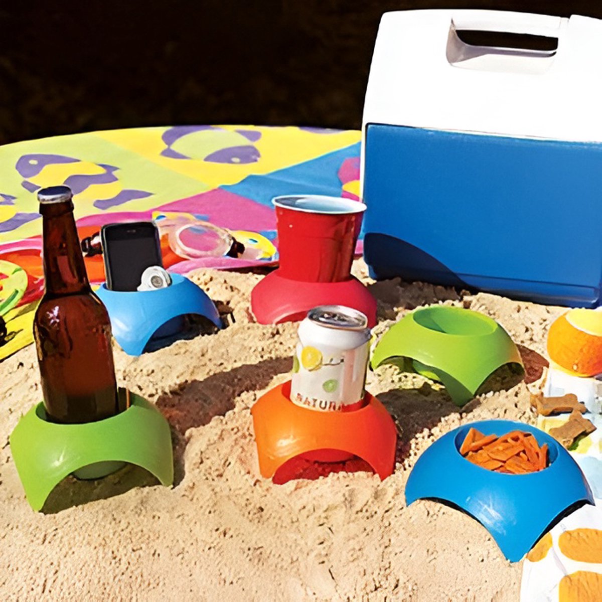 Bekerhouder Strand - Bekerhouder Festival - Boot - Bekerhouders strand - Set van 4 stuks - Plastic bekerhouder - bekerhouder - Strand -
