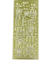 Feuille d'autocollants dorés 2116 anniversaire