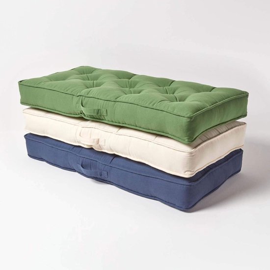 Homescapes Coussin rehausseur pour canapé en coton, Vert foncé