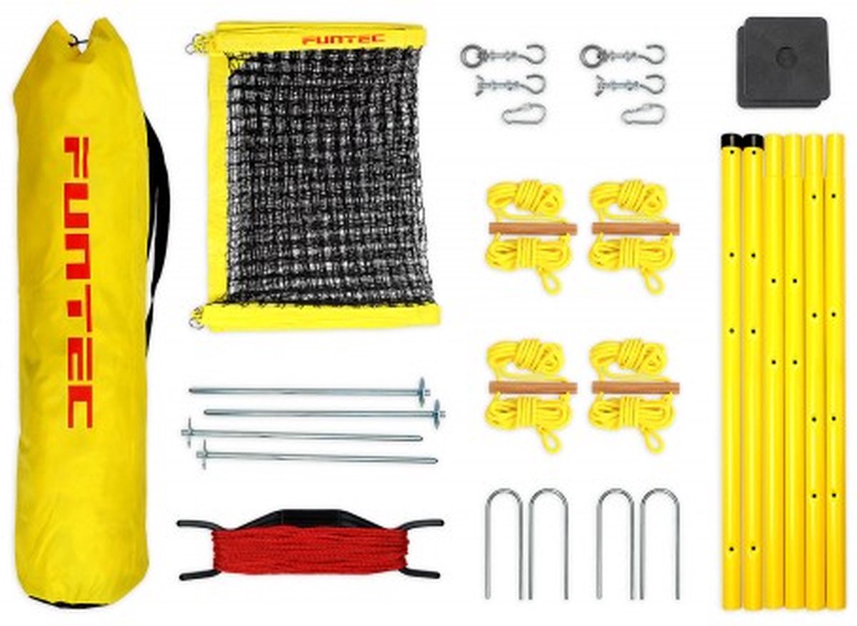 Funtec Beachvolleybal Fun Sports Set - Beachvolleybalnetten - Geel