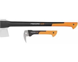 Fiskars X21 Bijl Met XA2 Pikhaak Set - Houtbijl - 2 in 1 - Handsappie - WoodXpert