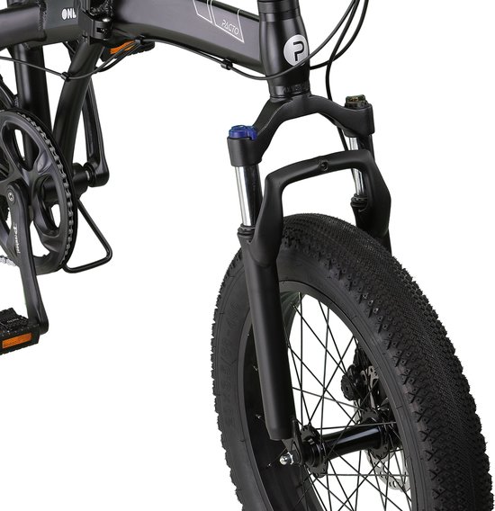 Pacto One Vouwfiets Zwart Shimano 6v Plooifiets Fatbike 20 inch Aluminium Phatbike Voorvorkvering van PACTO — afbeelding 5