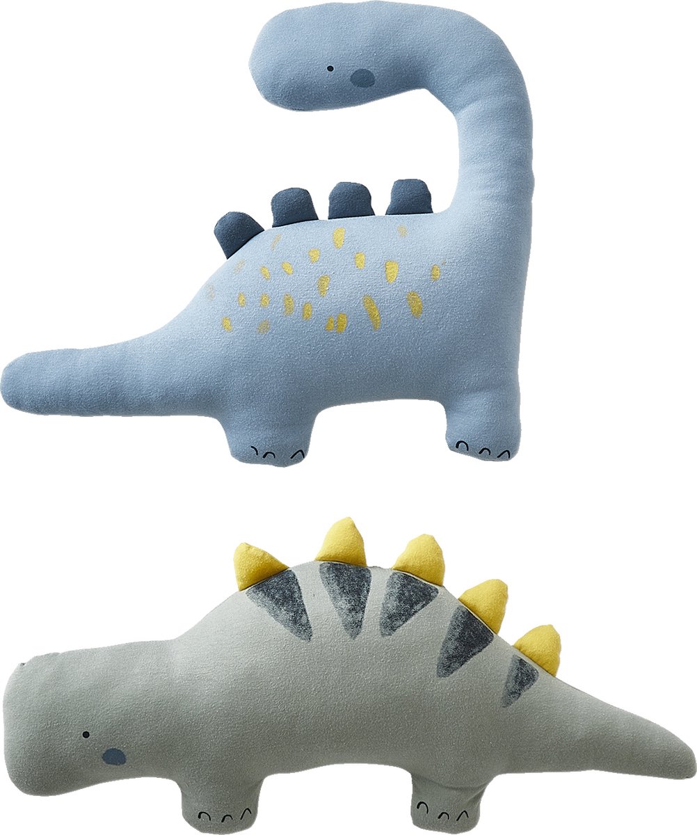 Coussin Enfant Dinosaure Atmosphera - 40x30cm - Coton Avec Pompons - Déhoussable Non