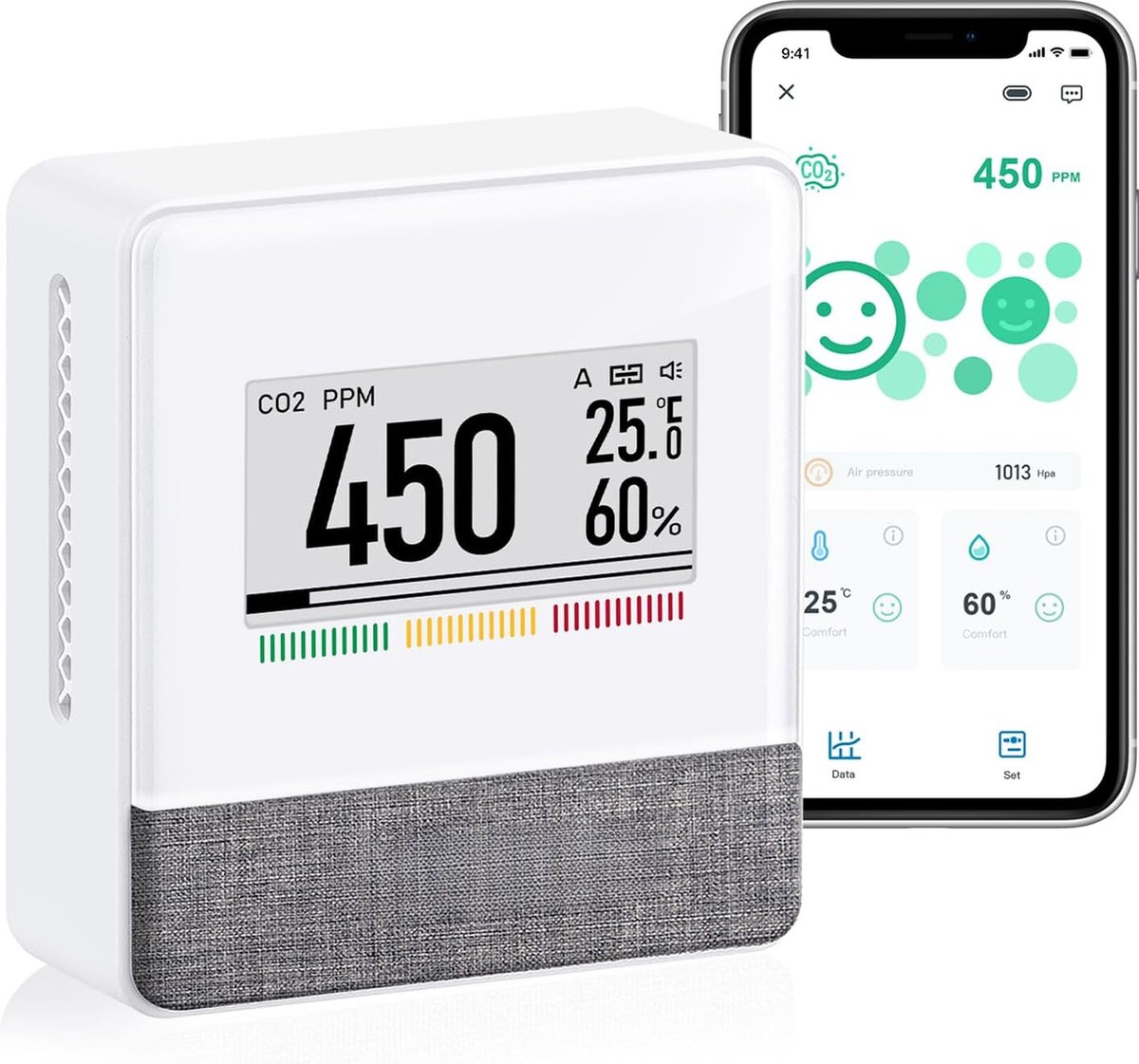 Co2 Meter - Co2 Meter Binnen - Co melder - Co2 Melder - Koolstofdioxidemeter