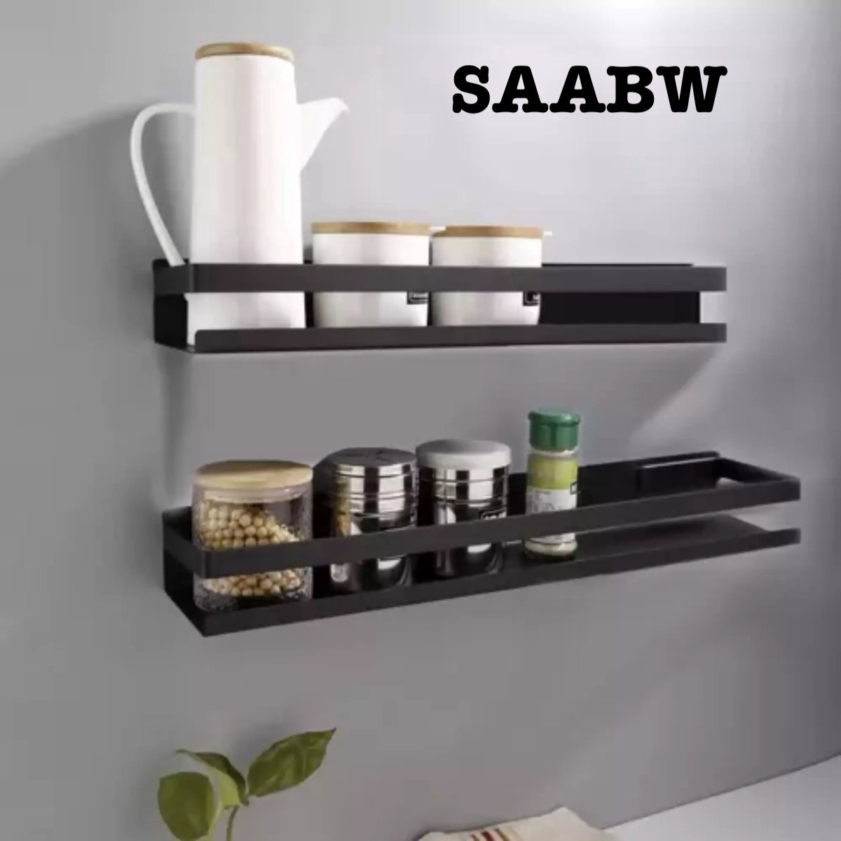 Badkamerplank -planchet - wandplank voor badkamer - RVS -zwart - 50 cm 15198