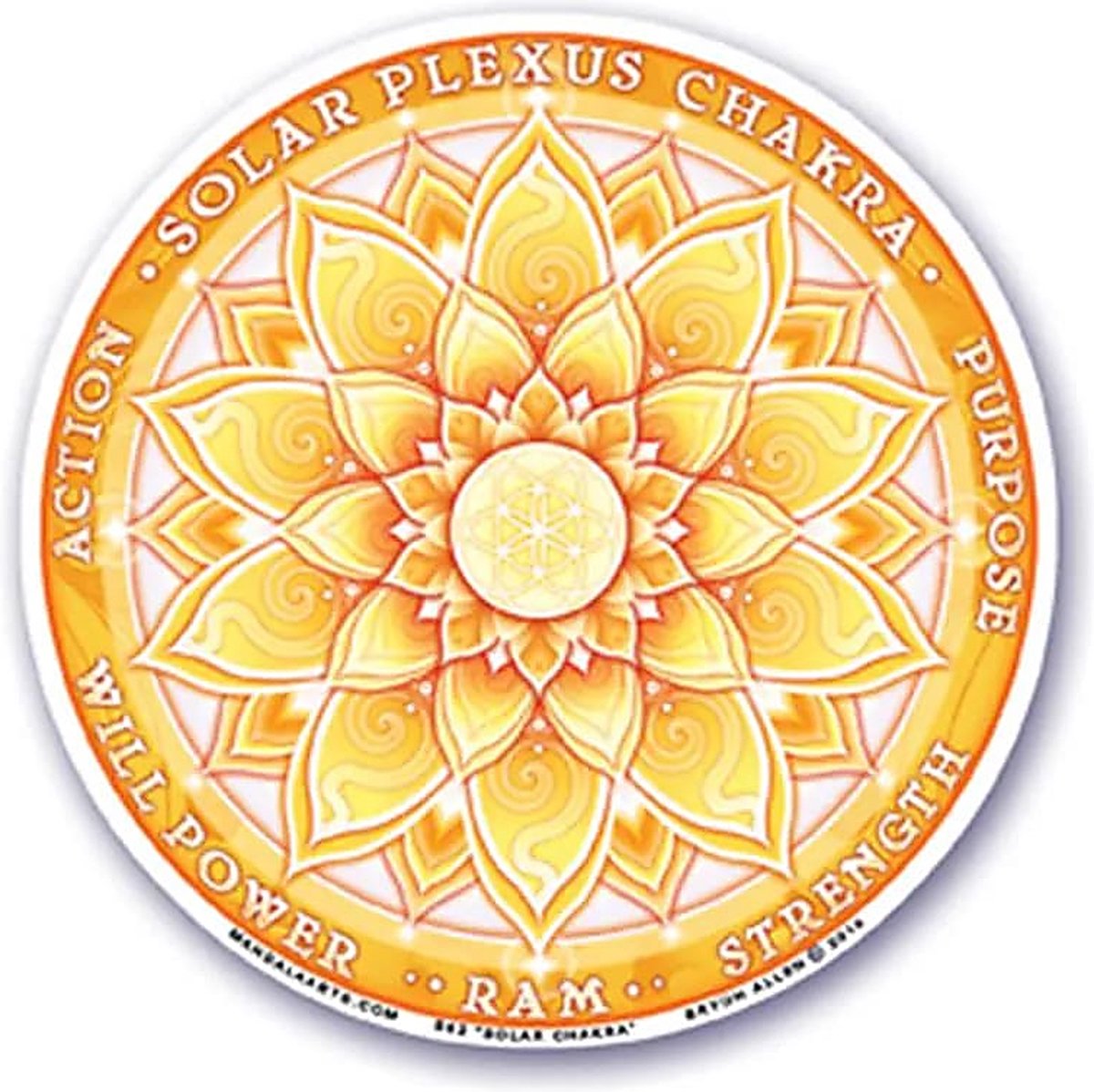 Raamsticker 3e chakra - 10.5 cm
