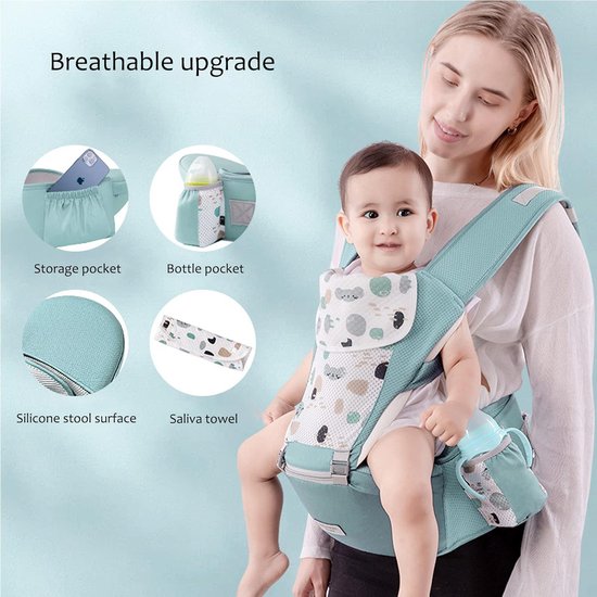 IULONEE Draagzak Met Heupzitje Ergonomische Draagzak Voor Pasgeborenen Babydrager met Heupzitje Draagzak Peuter Babydrager Voor Pasgeborenen Baby