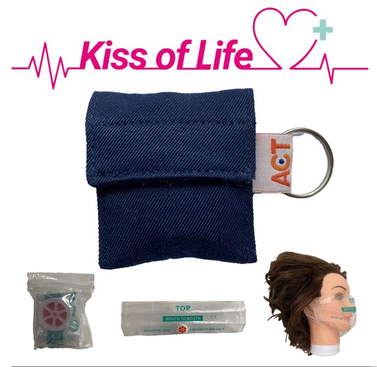 Foto: Reanimatiemasker kiss of life sleutelhanger donkerblauw beademingsmasker handgemaakt 2 50 per item naar act steun het goede doel circulaire economie up cycling