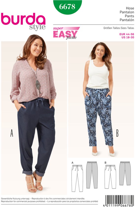 Burda Naaipatroon 6678 – Broek in variaties