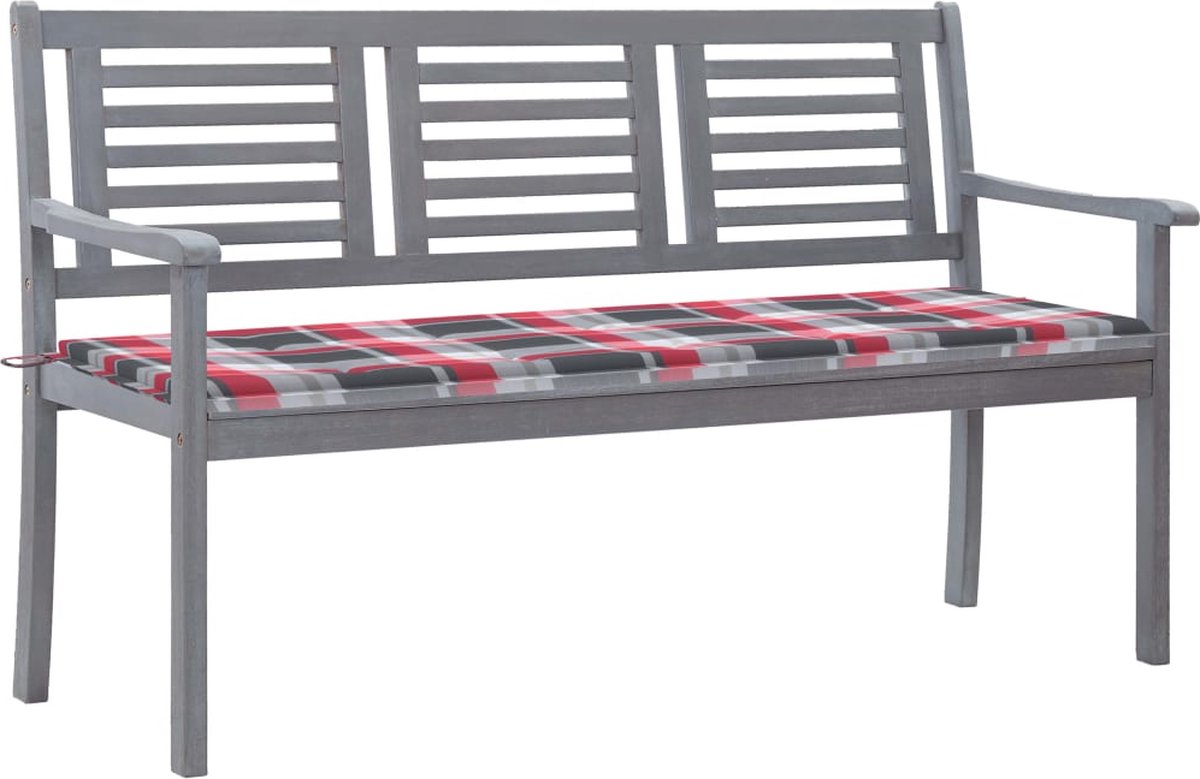 Medina Tuinbank 3-zits met kussen 150 cm eucalyptushout grijs