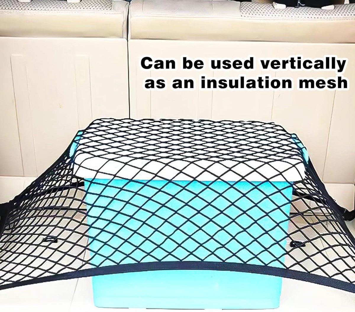 Filet à Bagages Extensible Pour Coffre De Voiture - 110x60cm, Avec Crochets, Noir - 11