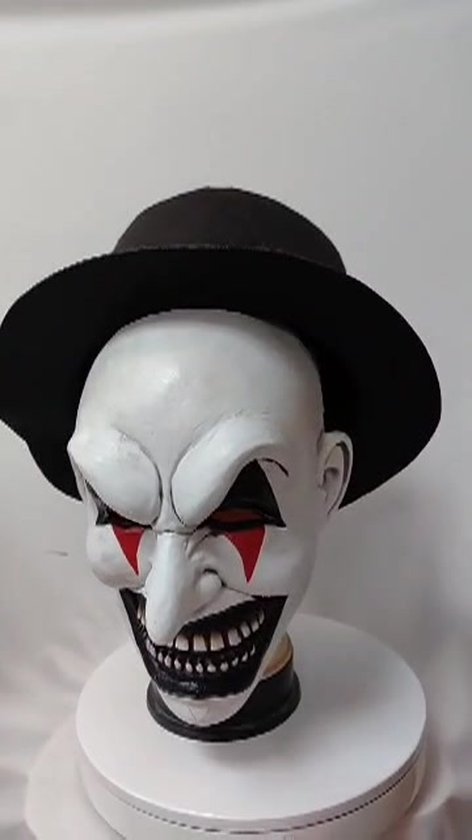 Clown masker - Horror clown masker met hoed - Clown kostuum accessoires - Halloween masker open mond- Horror masker